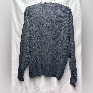 Methode Men’s ribbed-knit wool blend pullover sweater Size Large Color Black